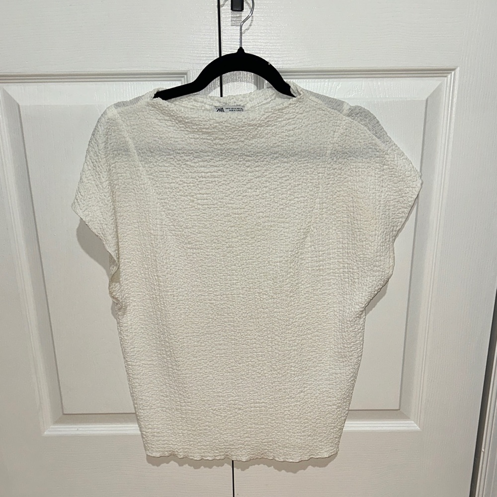 Zara Cream Textured Women's Blouse
